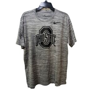 NIKE Tee Ohio State Buckeyes‎ Short Sleeve T-Shirt Front Logo Gray Size Large